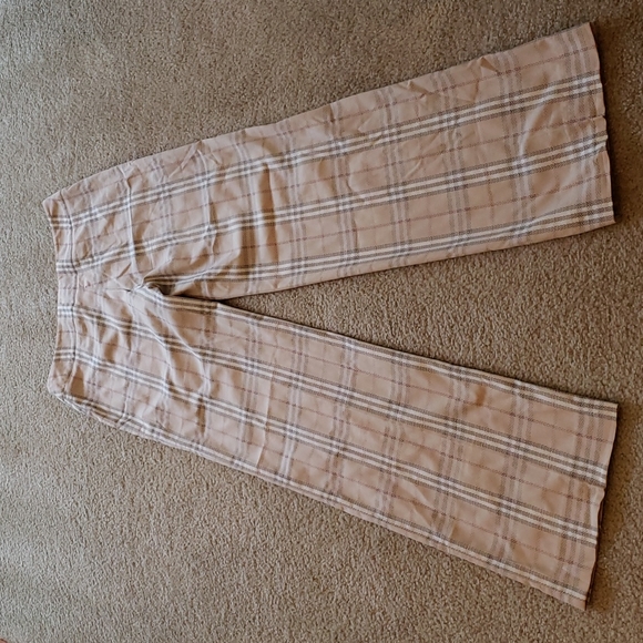 BURBERRY CHECK PLAID WIDE LEG PANTS - Picture 8 of 9